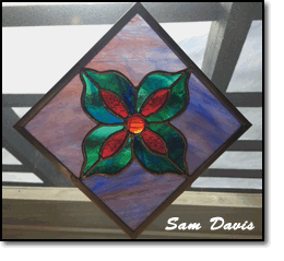 Stained glass flower diamond by Sam Davis. 2019